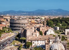 Fototapeta papr 254 x 184, 72183112 - Ariel view of Rome: including the Colosseum and Roman Forum..