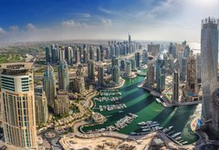 Fototapeta174 x 120  DUBAI, UAE  OKTOBER 10: Modern buildings in Dubai Marina, Dubai, 174 x 120 cm
