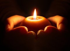 Samolepka flie 200 x 144, 72333685 - prayer - candle in hands - modlitba