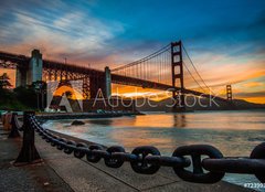 Fototapeta papr 160 x 116, 72399300 - burning sky over Golden gate Bridge