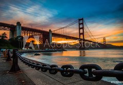 Fototapeta papr 184 x 128, 72399300 - burning sky over Golden gate Bridge