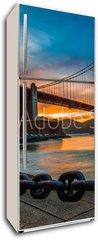 Samolepka na lednici flie 80 x 200  burning sky over Golden gate Bridge, 80 x 200 cm