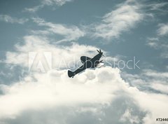 Fototapeta330 x 244  Fighter plane on cloudy sky, 330 x 244 cm