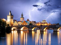 Samolepka flie 270 x 200, 72517073 - Prague bridge at storm