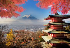Fototapeta pltno 174 x 120, 72848283 - Mt. Fuji with fall colors in Japan.