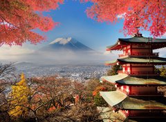 Fototapeta papír 360 x 266, 72848283 - Mt. Fuji with fall colors in Japan. - Mt. Fuji s jarními barvami v Japonsku.