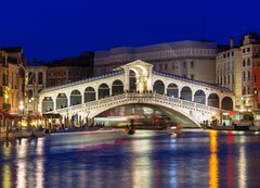 Samolepka flie 200 x 144  Night view of Rialto bridge and Grand Canal in Venice. Italy, 200 x 144 cm