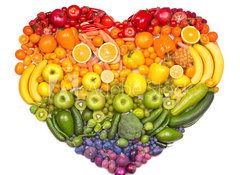 Samolepka flie 100 x 73, 73421875 - Rainbow heart of fruits and vegetables - Duhov srdce ovoce a zeleniny