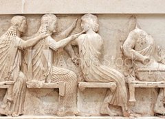 Fototapeta papír 160 x 116, 73668274 - Ancient Greek Temple Frieze detail, Delhpi, Greece - Starověký řecký chrám Detail fríze, Delhpi, Řecko