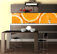 Fototapeta do kuchyn flie 260 x 60  background of orange slices, 260 x 60 cm