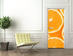 Samolepka na dvee flie 90 x 220  background of orange slices, 90 x 220 cm