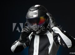 Fototapeta330 x 244  Casque et motard, 330 x 244 cm