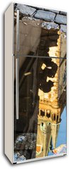 Samolepka na lednici flie 80 x 200  Astronomical clock in Prague in puddle, 80 x 200 cm