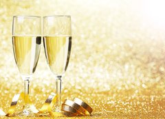 Fototapeta160 x 116  Champagne and bow, 160 x 116 cm