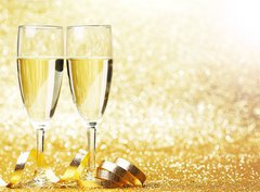 Fototapeta330 x 244  Champagne and bow, 330 x 244 cm