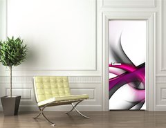 Samolepka na dvee flie 90 x 220, 74046306 - elegant abstract waves