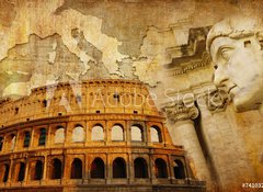 Samolepka flie 100 x 73, 74103258 - great Roman empire - conceptual collage in retro style - velk msk e