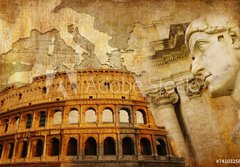 Fototapeta papr 184 x 128, 74103258 - great Roman empire - conceptual collage in retro style