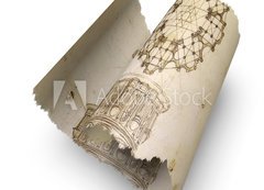 Samolepka flie 200 x 144, 74160132 - Carta pergamena papiro disegni antichi