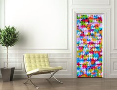 Samolepka na dvee flie 90 x 220  Puzzle Graffiti, 90 x 220 cm