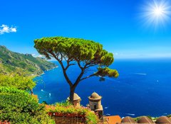 Samolepka flie 100 x 73, 74374074 - Summer landscape and ornamental garden,Ravello,Amalfi,Italy - Letn krajina a ozdobn zahrada, Ravello, Amalfi, Itlie