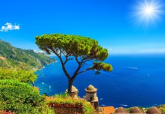 Fototapeta pltno 174 x 120, 74374074 - Summer landscape and ornamental garden,Ravello,Amalfi,Italy
