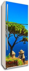 Samolepka na lednici fólie 80 x 200, 74374074 - Summer landscape and ornamental garden,Ravello,Amalfi,Italy - Letní krajina a ozdobná zahrada, Ravello, Amalfi, Itálie