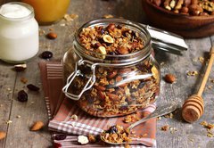 Samolepka flie 145 x 100, 75130812 - Granola in a glass jar.