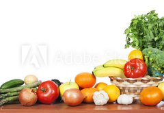 Fototapeta pltno 174 x 120, 75554730 - Fruits and vegetables isolated white background