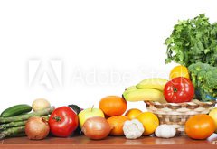 Fototapeta174 x 120  Fruits and vegetables isolated white background, 174 x 120 cm