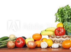 Fototapeta pltno 240 x 174, 75554730 - Fruits and vegetables isolated white background