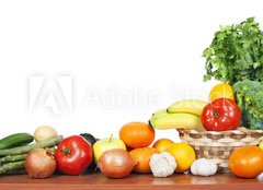 Fototapeta254 x 184  Fruits and vegetables isolated white background, 254 x 184 cm