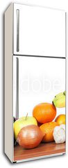 Samolepka na lednici fólie 80 x 200, 75554730 - Fruits and vegetables isolated white background - Ovoce a zelenina izolované na bílém pozadí