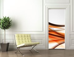 Samolepka na dveře fólie 90 x 220, 75603455 - abstrakcja na szarym tle
