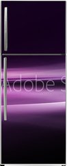 Samolepka na lednici fólie 80 x 200, 75647079 - fioletowe fale na czarnym tle