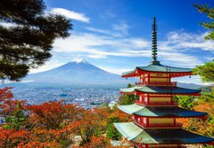 Fototapeta papr 184 x 128, 75833631 - Mt. Fuji with Chureito Pagoda, Fujiyoshida, Japan