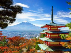 Fototapeta270 x 200  Mt. Fuji with Chureito Pagoda, Fujiyoshida, Japan, 270 x 200 cm