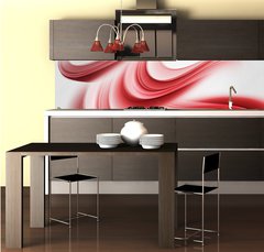 Fototapeta do kuchyn flie 260 x 60, 75959567 - Elegant Red Waves