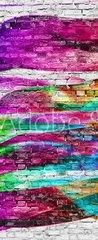 Samolepka na dvee flie 90 x 220, 76004024 - abstract colorful painting over brick wall