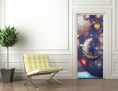 Samolepka na dvee flie 90 x 220  Dark galaxy, 90 x 220 cm