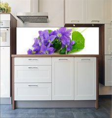 Fototapeta do kuchyn flie 180 x 60  violets on white background, 180 x 60 cm