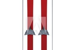 Fototapeta vliesov 145 x 100, 76622535 - Red skis and sticks front view - erven lye a dr eln pohled