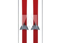 Samolepka flie 200 x 144, 76622535 - Red skis and sticks front view - erven lye a dr eln pohled
