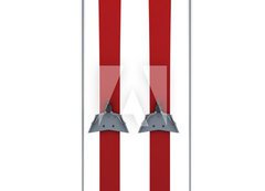 Fototapeta vliesov 200 x 144, 76622535 - Red skis and sticks front view - erven lye a dr eln pohled