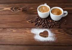 Fototapeta plátno 174 x 120, 76842456 - espresso coffee with sugar powdered heart