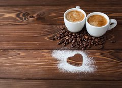 Fototapeta vliesov 200 x 144, 76842456 - espresso coffee with sugar powdered heart