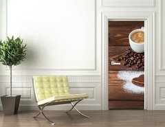 Samolepka na dvee flie 90 x 220, 76842456 - espresso coffee with sugar powdered heart