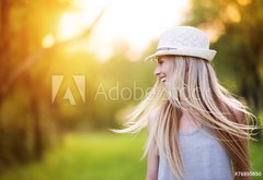 Samolepka flie 145 x 100, 76895650 - Beautiful woman outside in a park. - Krsn ena venku v parku.