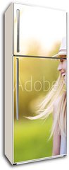Samolepka na lednici fólie 80 x 200, 76895650 - Beautiful woman outside in a park. - Krásná žena venku v parku.