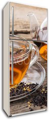 Samolepka na lednici flie 80 x 200, 76902225 - Tea composition with mint leaf on wooden palette
